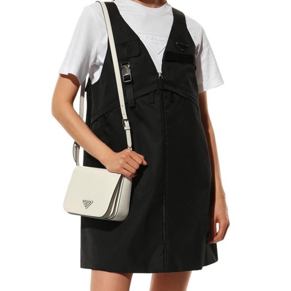 100% Authentic Prada Nylon Romper Style Black A-Line Sleeveless Dress size 38